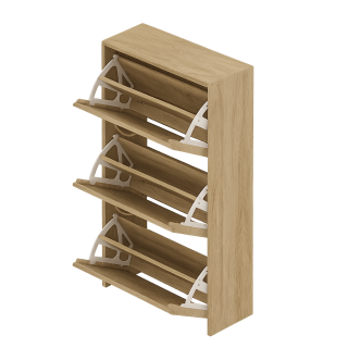 Botník, dřevo, lamelová dvířka, dub sonoma, MORATIZ