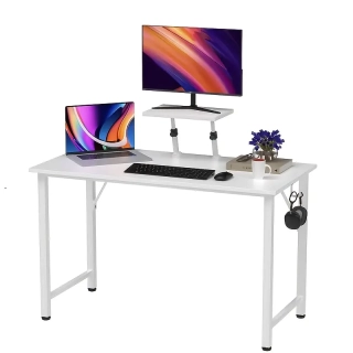 Pracovní, PC stůl, dřevo, kov, bílá, TARCAL TYP 3