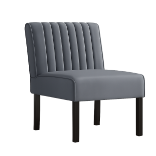 Křeslo relaxační, nohy dřevěné, látka šedá, BYRON