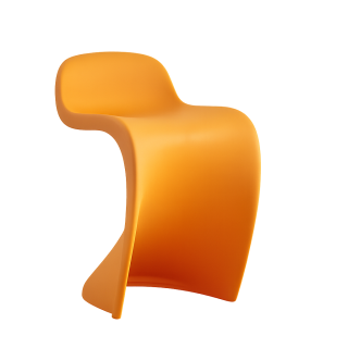 Křeslo ergonomické, designové, relaxační, plast oranžový, ELEGANT