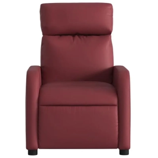 Křeslo relaxační, polohovací, s podnožkou, látka červená, DONKO