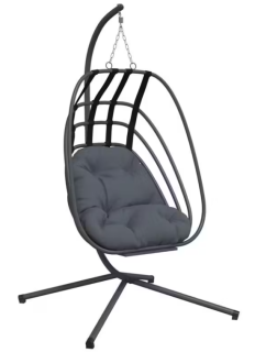 Závěsné křeslo, antracit/tmavě šedá, KALPA 2 NEW