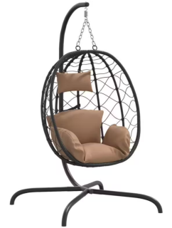 Závěsné křeslo, antracit/světle hnědá, KALPA 3 NEW