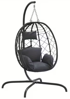 Závěsné křeslo, antracit/tmavě šedá, KALPA 3 NEW