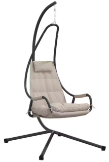 Závěsné křeslo, antracit/světle šedá, DOBLA NEW