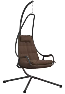 Závěsné křeslo, antracit/hnědá, DOBLA NEW