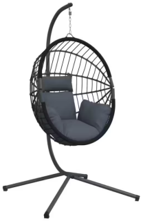 Závěsné křeslo, antracit/šedá, HOBLA NEW