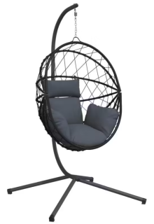 Závěsné křeslo, antracit/tmavě šedá, NOBOJUKI NEW