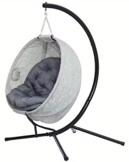 Závěsné křeslo, černá/světle šedá/tmavě šedá, GOLAN NEW