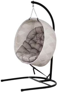 Závěsné křeslo, černá/béžová/šedá, GOLAN 2 NEW